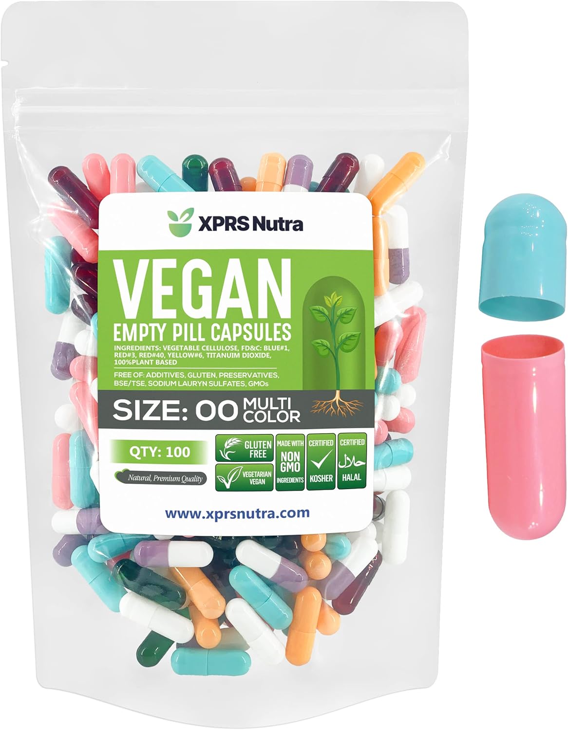 Suplementos Tamaño 00 cápsulas vacías 100 veganas