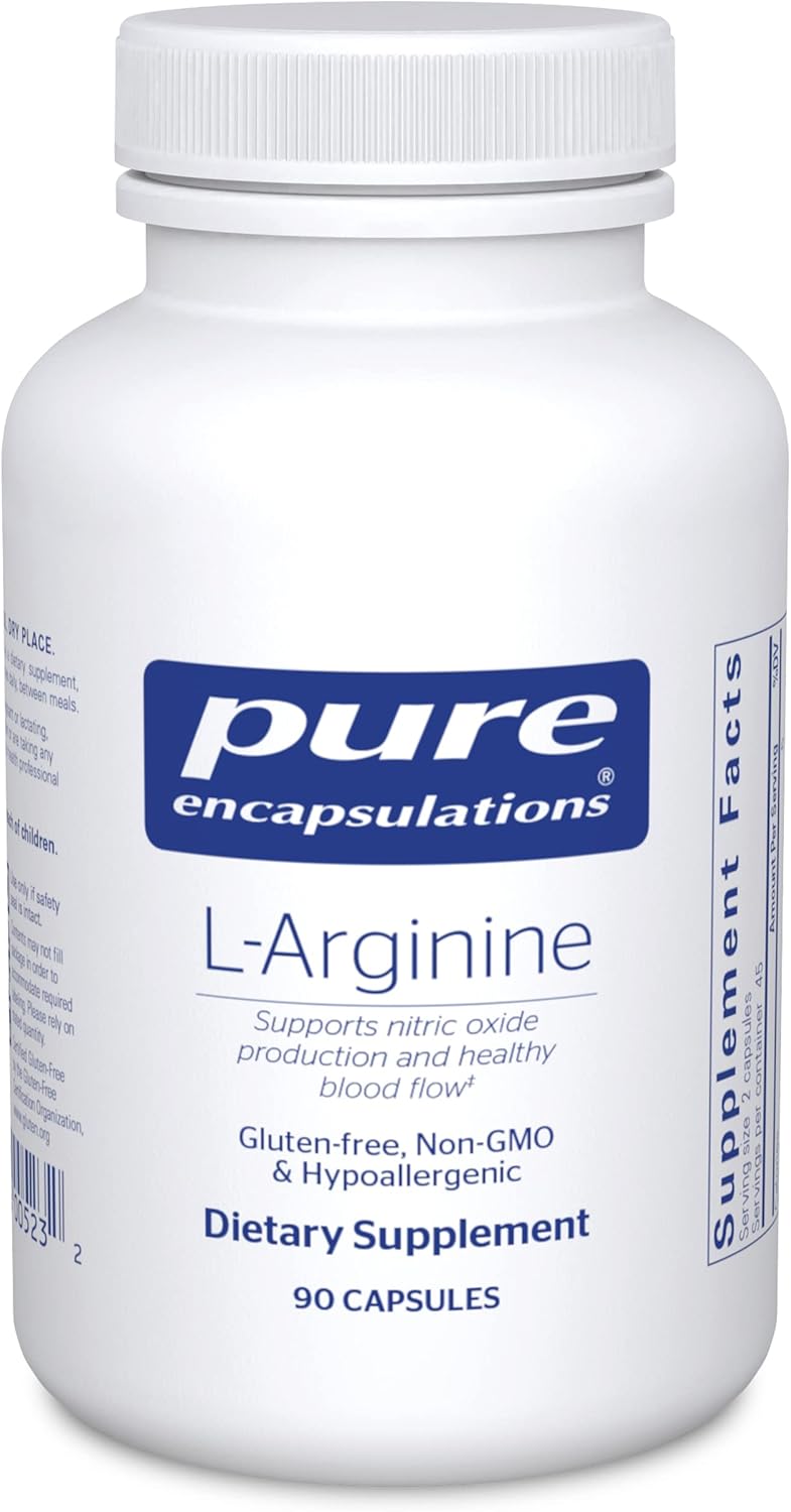L-Arginina Pure Encapsulations 1400 mg 90 Cápsulas Sin Gluten