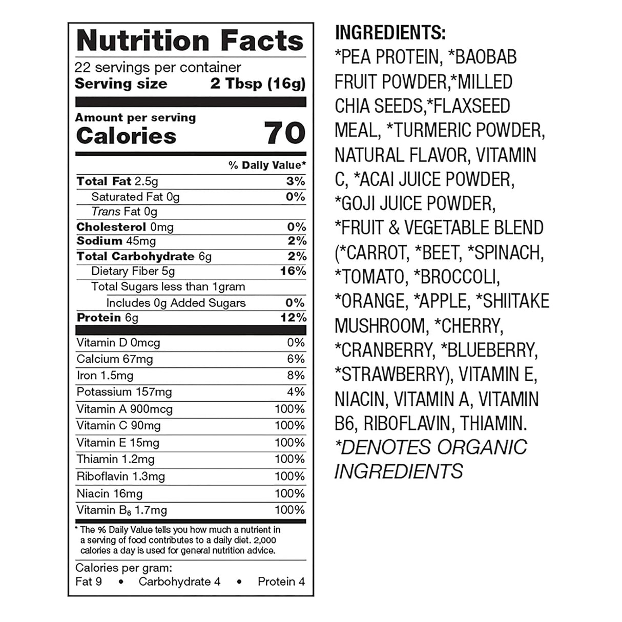 Suplementos Alimenticios antioxidantes orgánicos