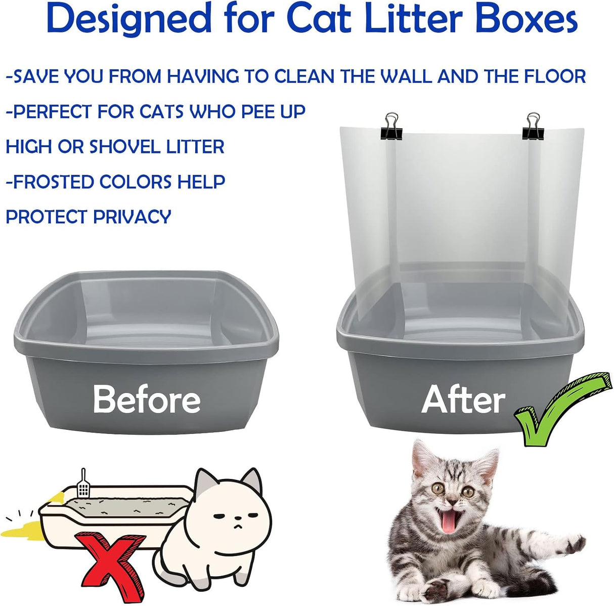 3 protectores para orina de caja de arena para gatos AAiphuwew