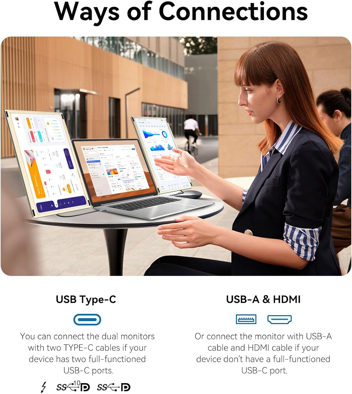 Monitor Portátil 15.6 FHD 1080P USB-C, Extensor de Pantalla