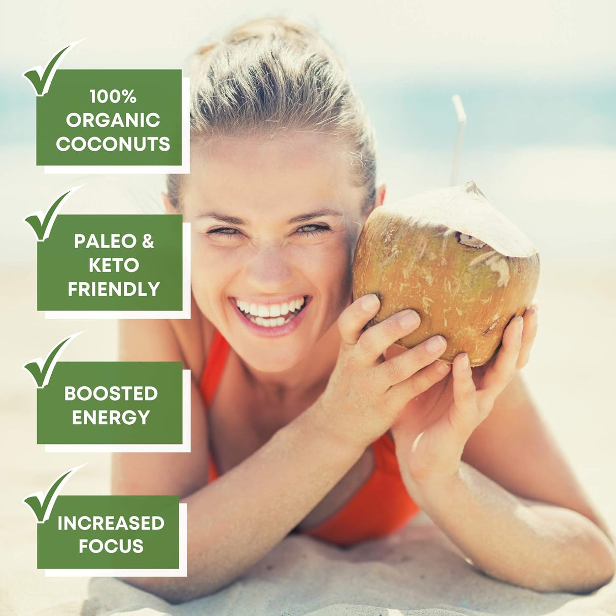 Suplemento Aceite MCT Hecho de cocos 100% orgánicos 180 cáp