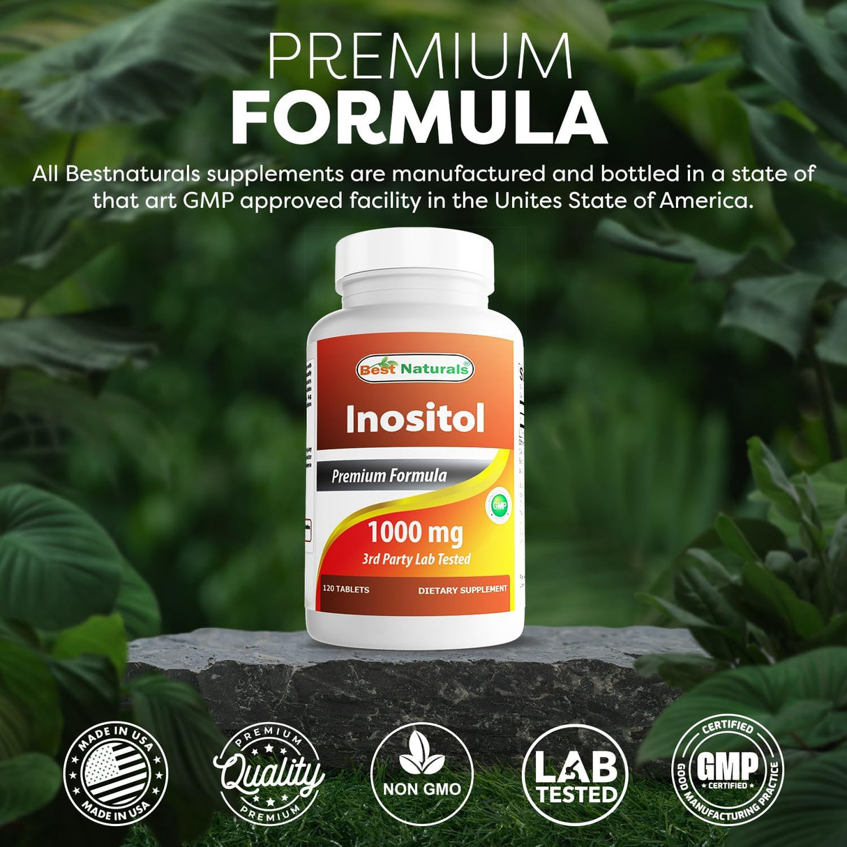 Best Naturals Inositol 1000 mg 120 cápsulas