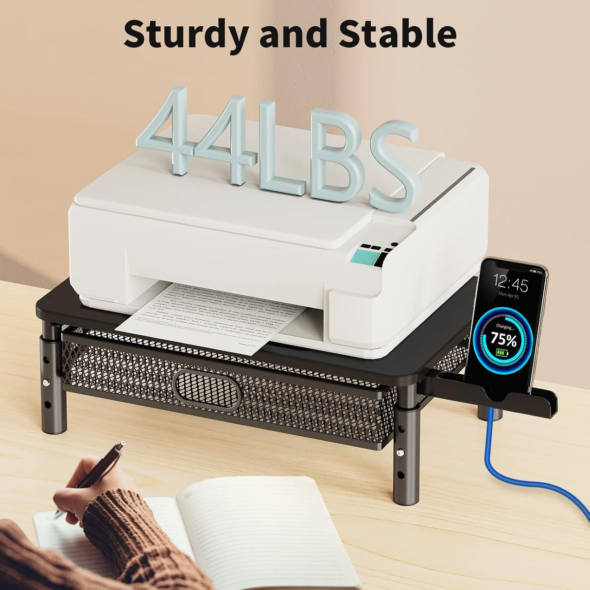 Soporte Monitor Zimilar Ajustable con Cajón y Soporte Móvil