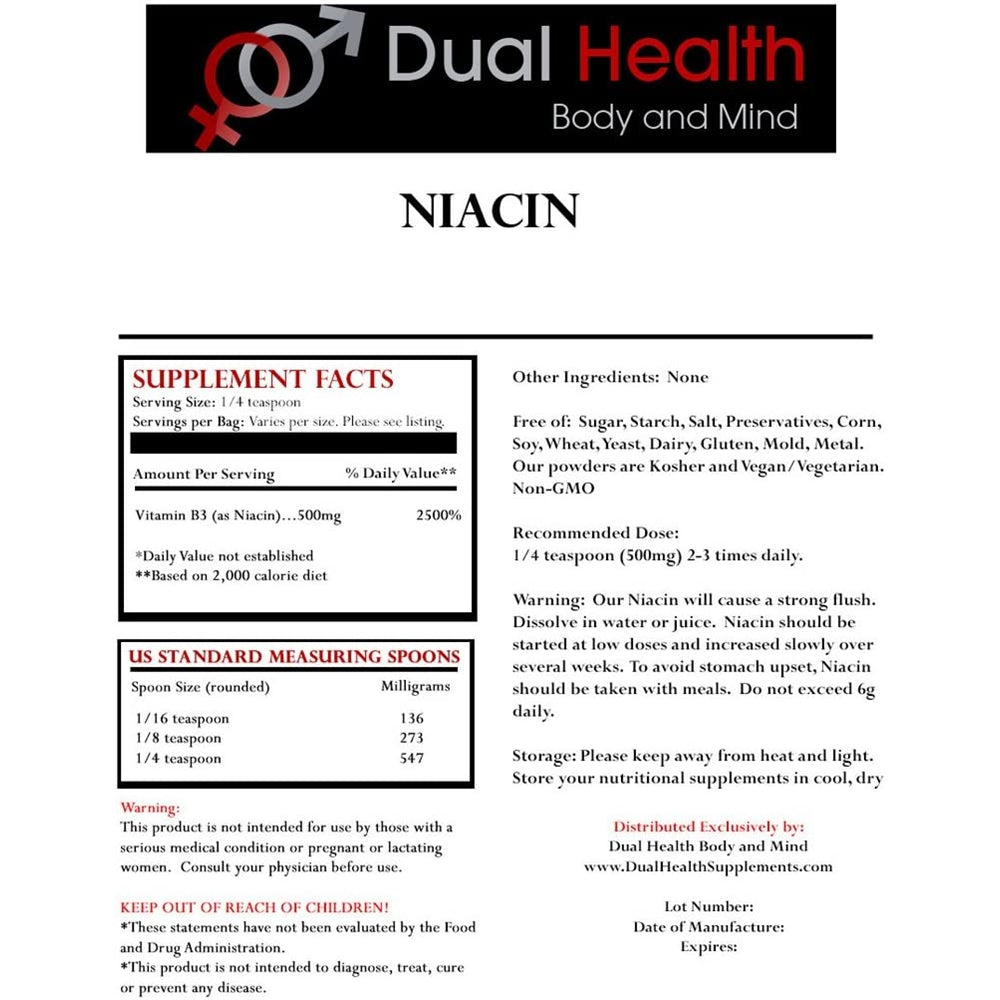 Suplemento Niacina 2.2 libras de polvo de Vitamina B3