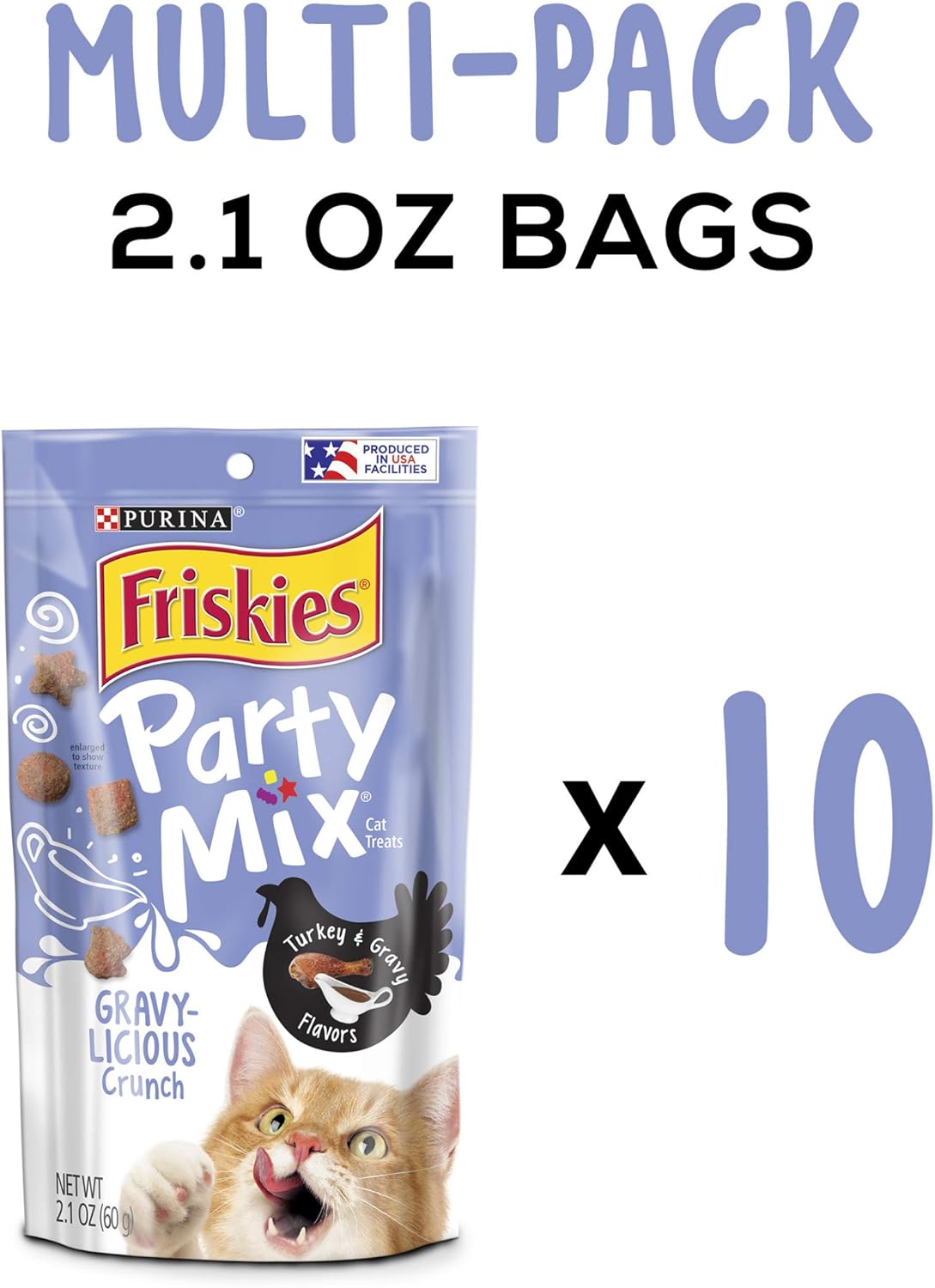 Golosinas para gatos fabricadas mezcla de fiestas 10 bolsas