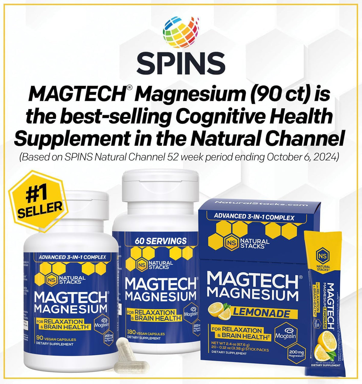 MagTech Suplemento de Magnesio 3 Formas 90 Cápsulas