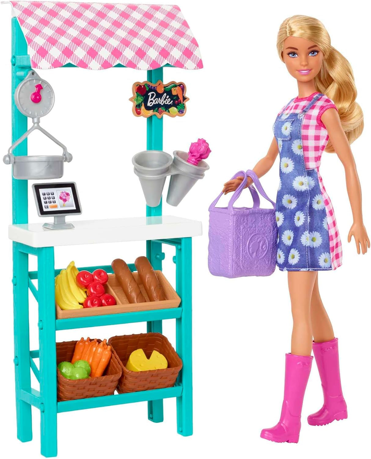 Barbie Careers Juego de Mercado con Muñeca Blonde y Accesorios