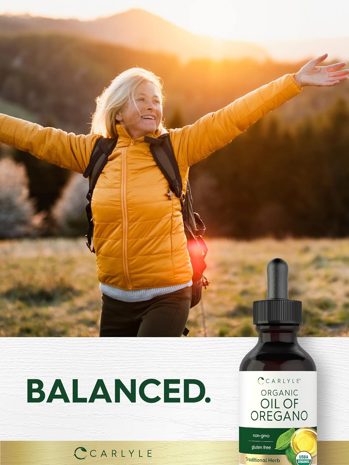 Suplemento Carlyle Aceite orgánico de orégano Líquido 2 oz