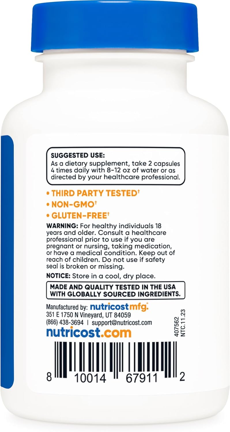 Alpha GPC 600mg Cápsulas Vegetarianas - Sin GMO y Sin Gluten