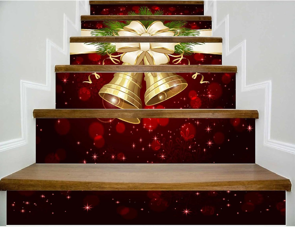 Pegatinas 3D para Escaleras de Navidad - 6 Pcs, Removibles