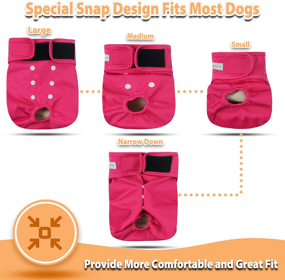 Langsprit Pañales lavables perras (paquete de 3) – Pañales reutilizables