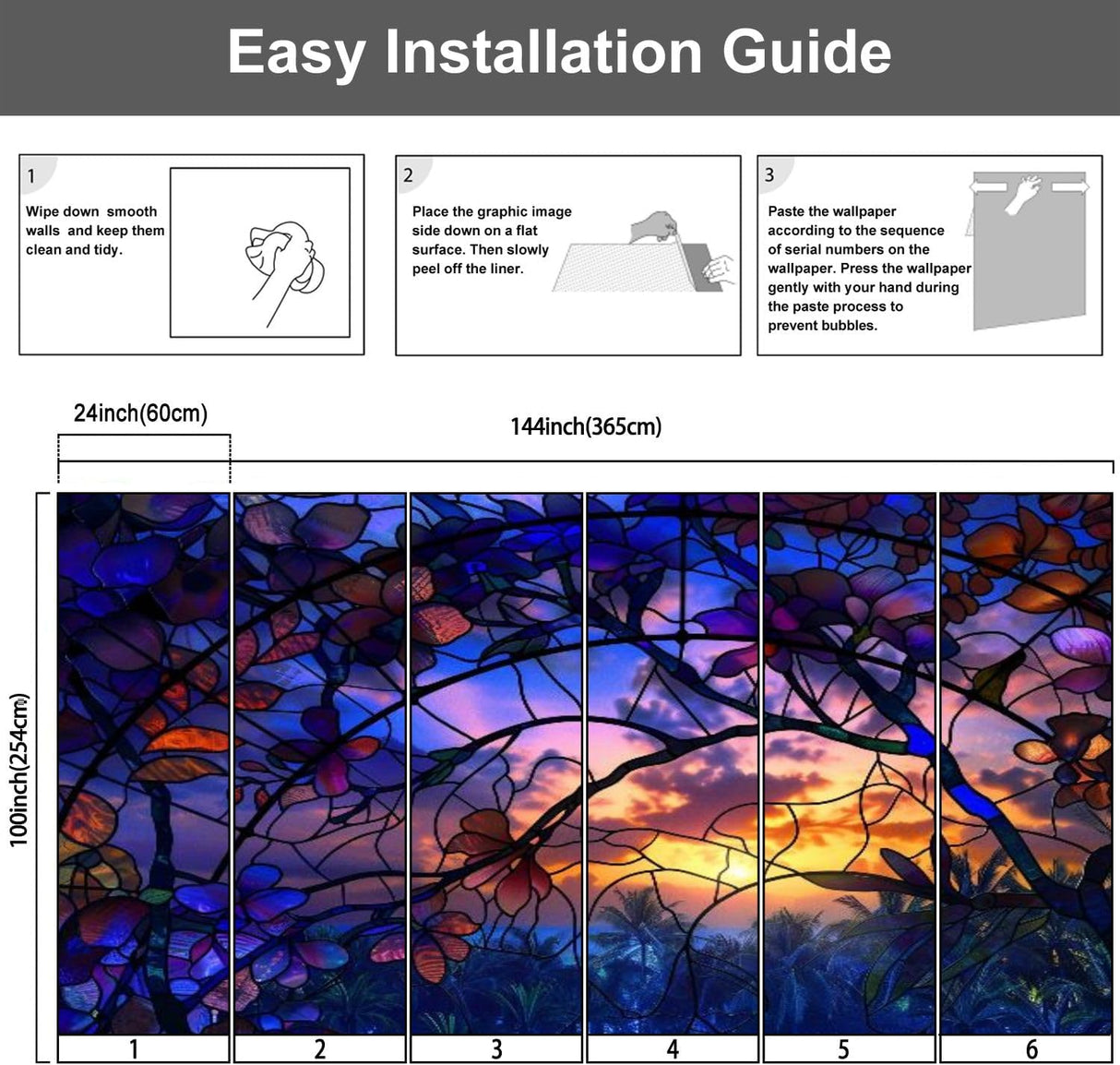 Mural 3D Autoadhesivo Flores Orquídea Hibisco para Decoración