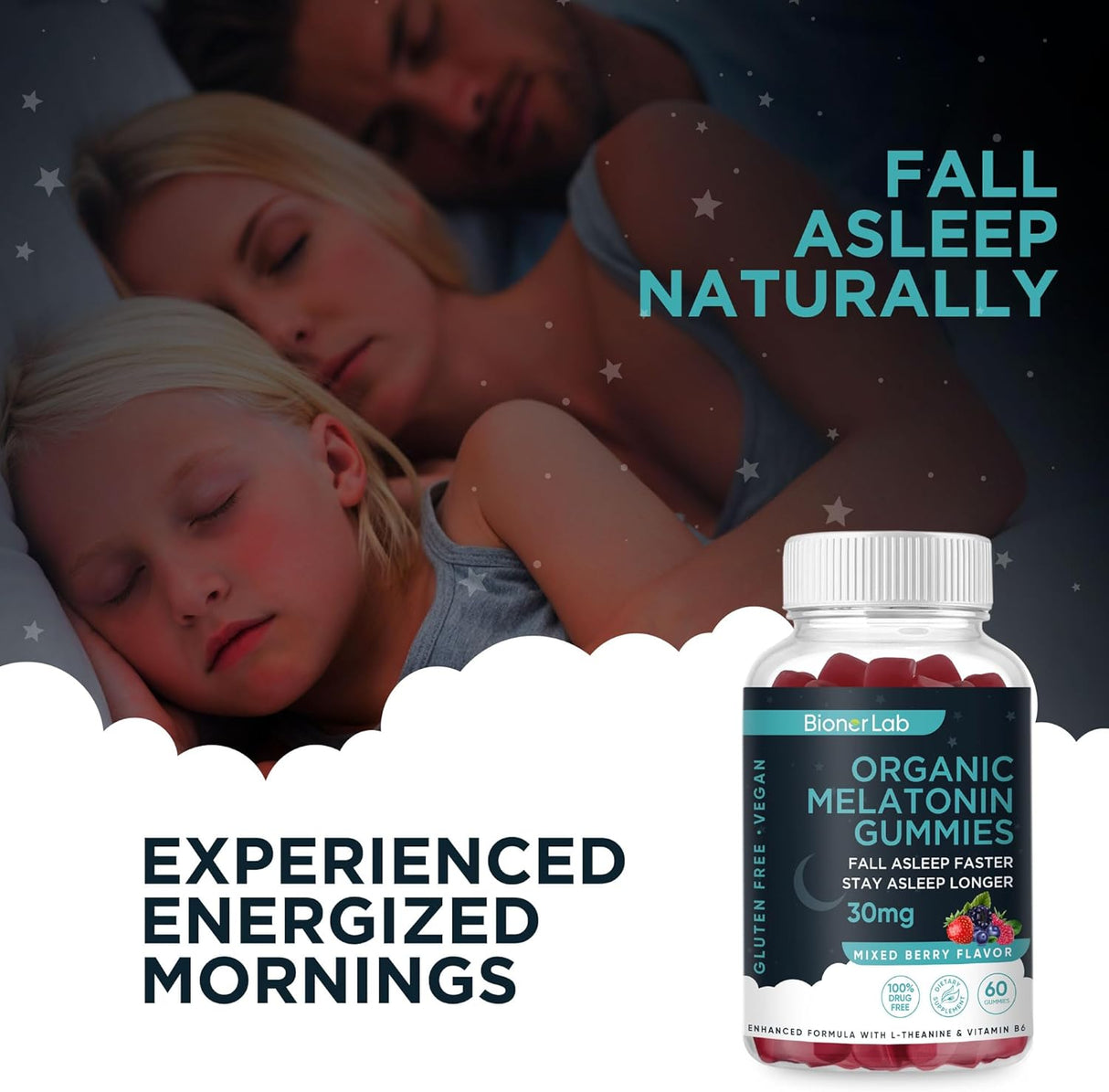 Gomitas orgánicas con L-teanina de 30 mg para adultos