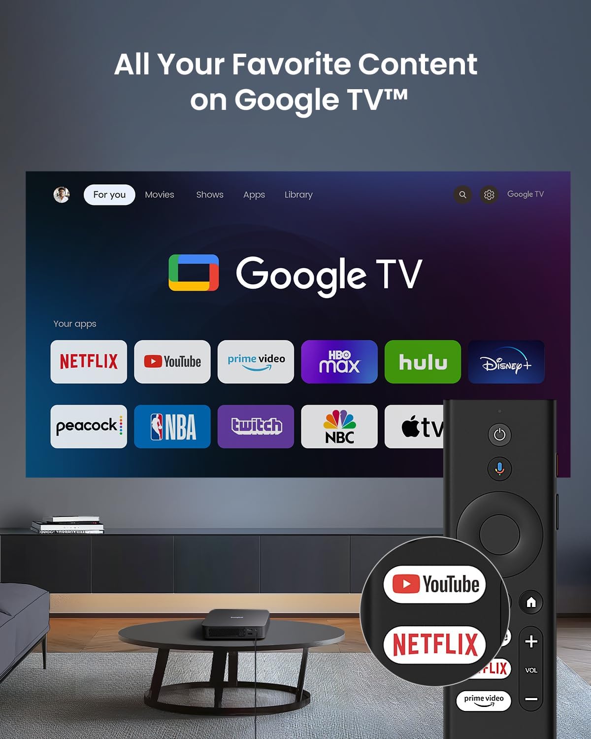 Proyector Dangbei Atom 1200 ISO, 1080p, 4K HDR, WiFi, Bluetooth