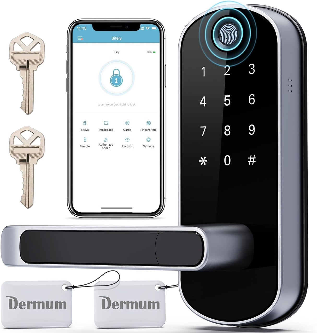 Cerradura digital biométrica con teclado Dermum-S1 Dermum