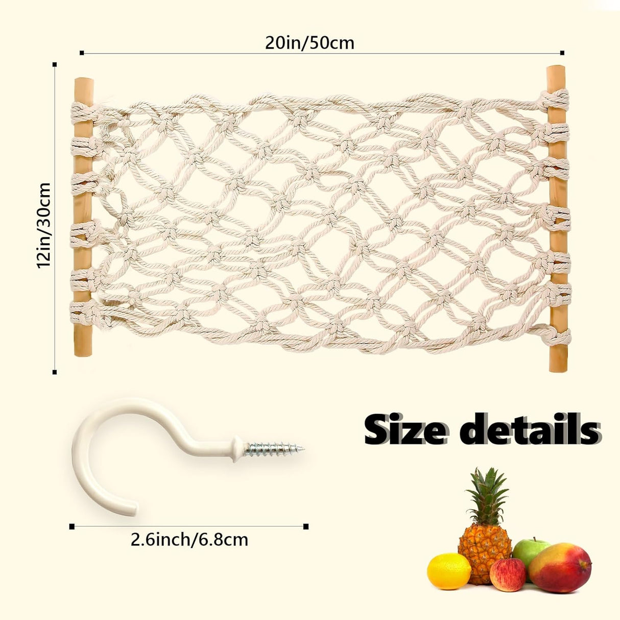 Hamaca Frutal Macramé - Cesta Colgante para Cocina - Modelo 4G