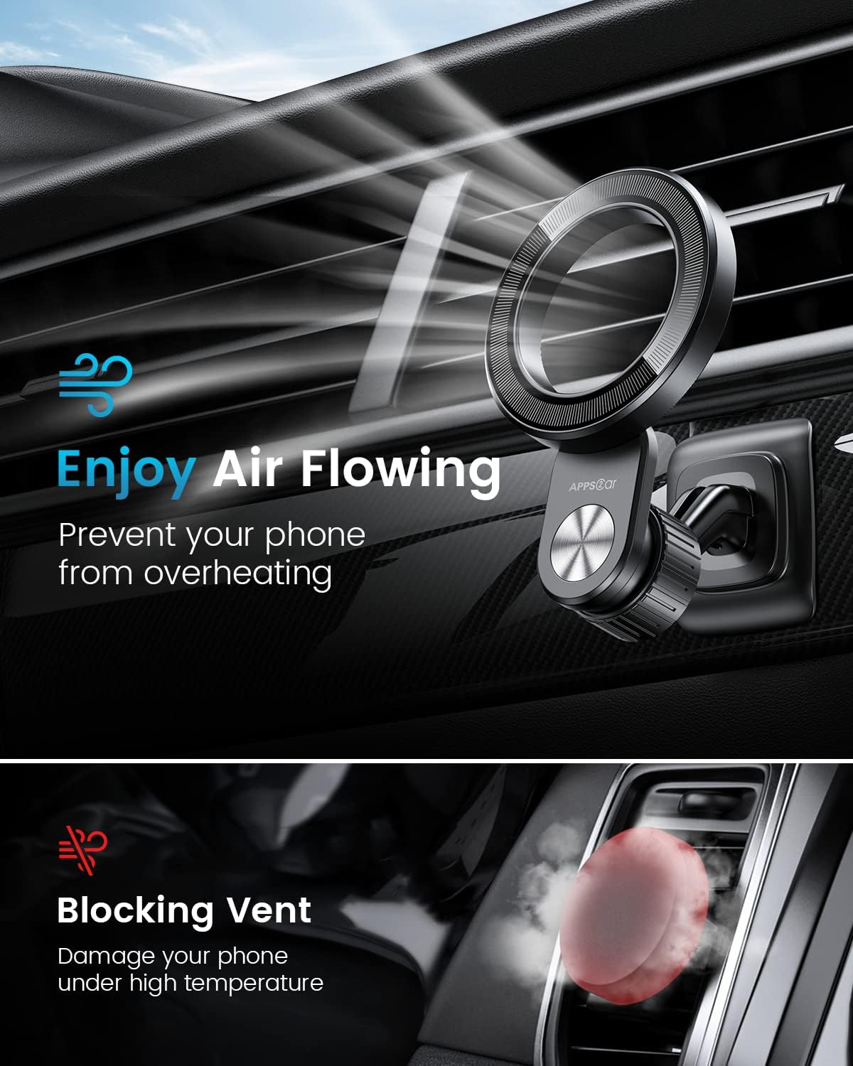 Paquete de 2 soportes magnéticos para teléfono