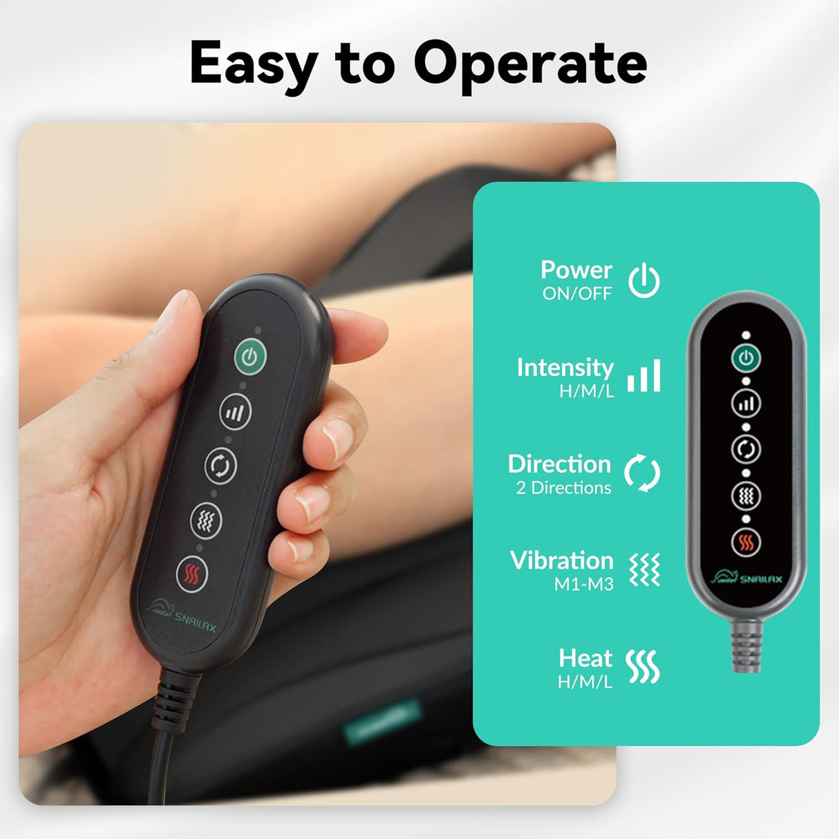 Masajeador Snailax para espalda, tejido profundo, con calor