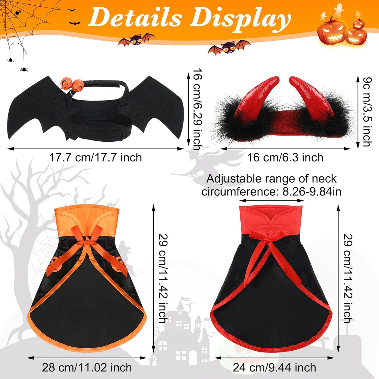 Disfraces 5 piezas de disfraz de Halloween talla única