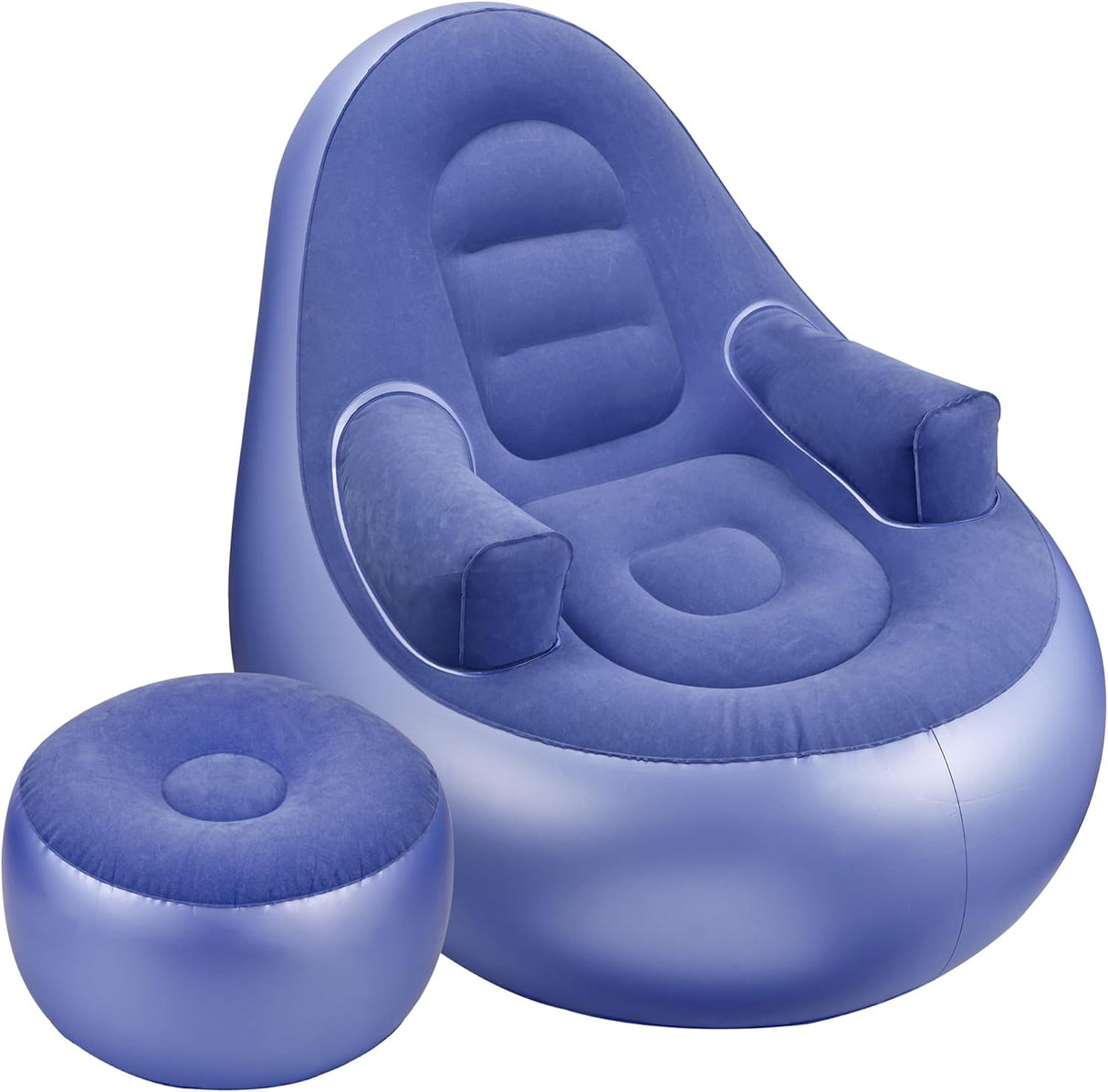 Sofá Inflable con Descanso y Otomana, para Camping y Hogar