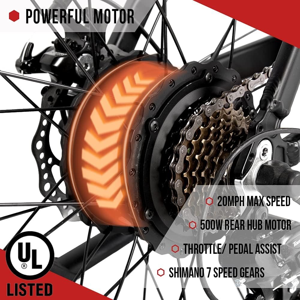 Bicicleta eléctrica ECOTRIC 26” 500W, batería extraíble, montaña