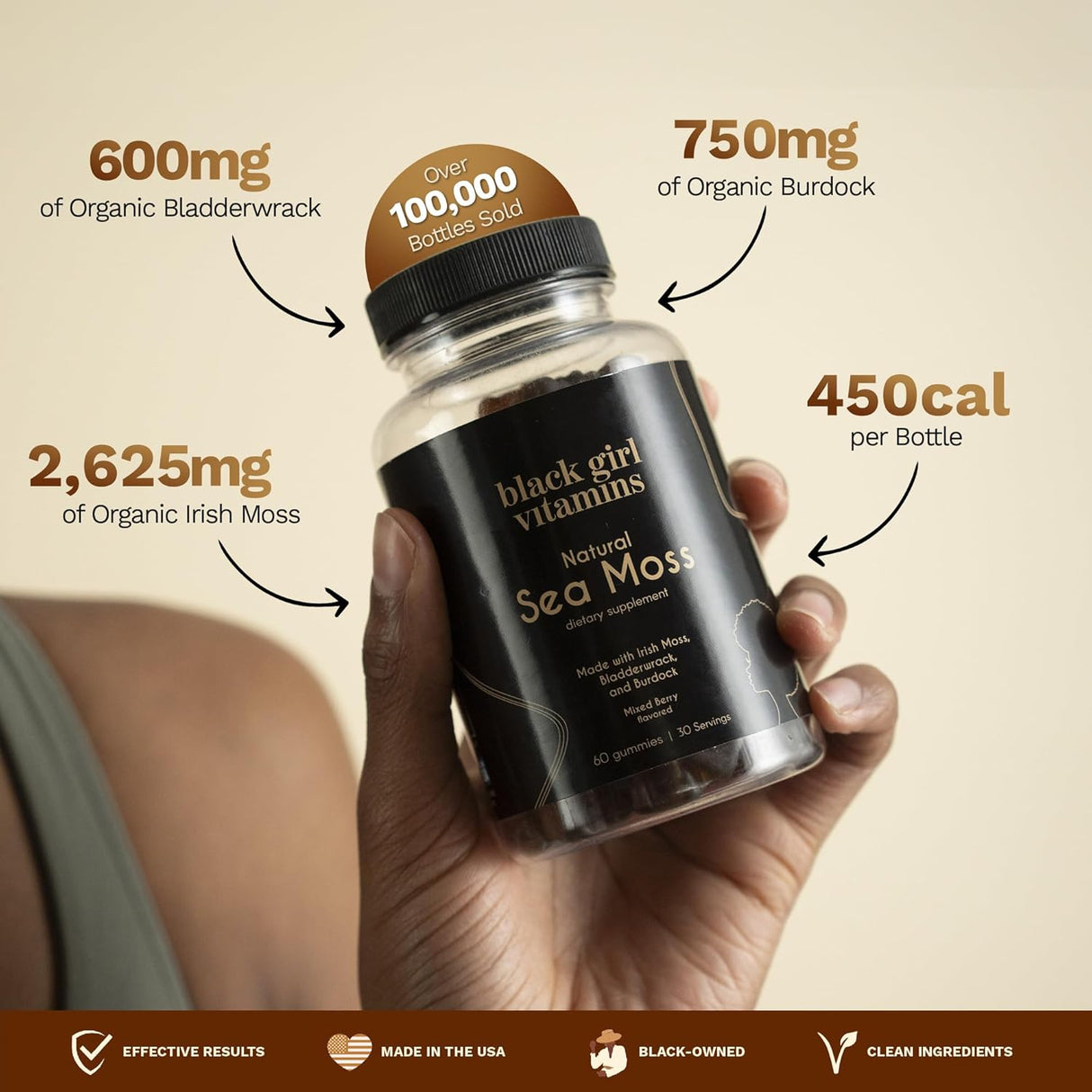 Vitaminas para chicas negras | Gominolas de Sea Moss | Irish SeaMoss 60