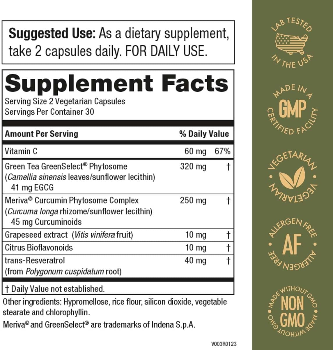 Complemento de Té Verde Purity Products con Tecnología Phytosome, 60 cápsulas