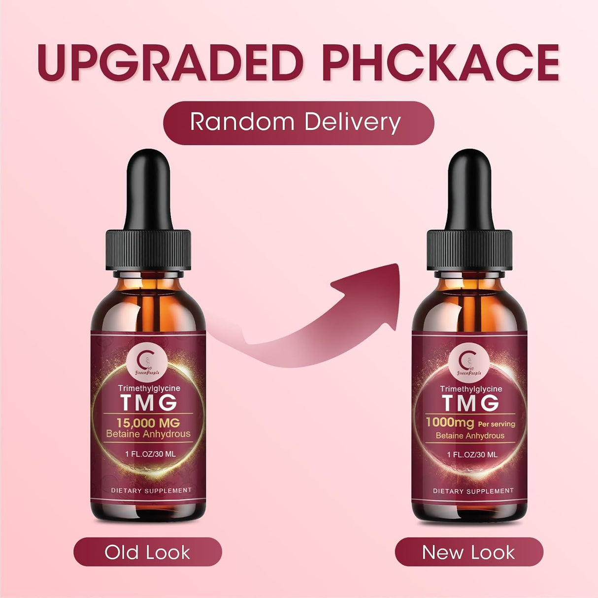 Suplemento Líquido TMG 1000mg, Alta Absorción, 2x1oz