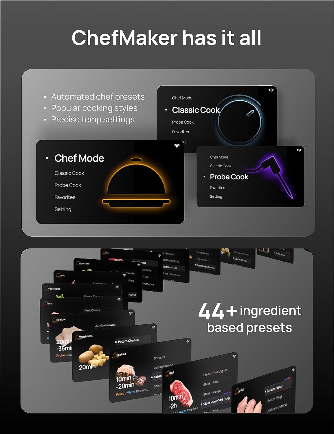 Freidora Dreo ChefMaker, 6 QT, 3 modos, sonda de cocción