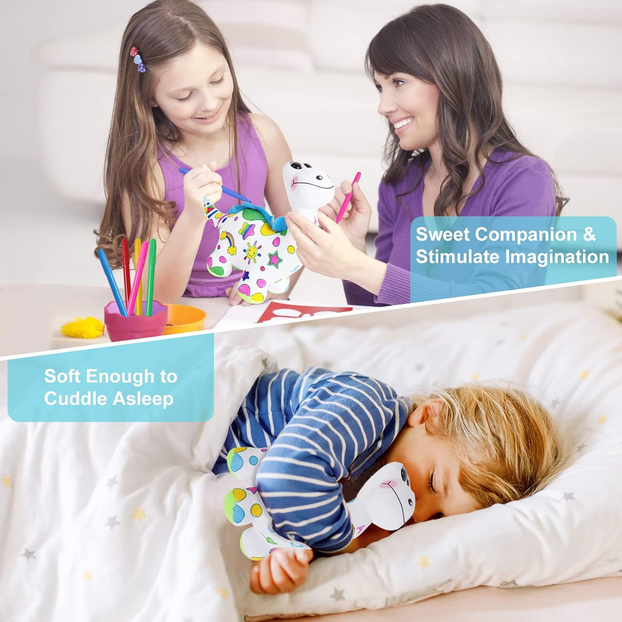 DRAWMYTOY Peluche para colorear, para niñas pequeñas