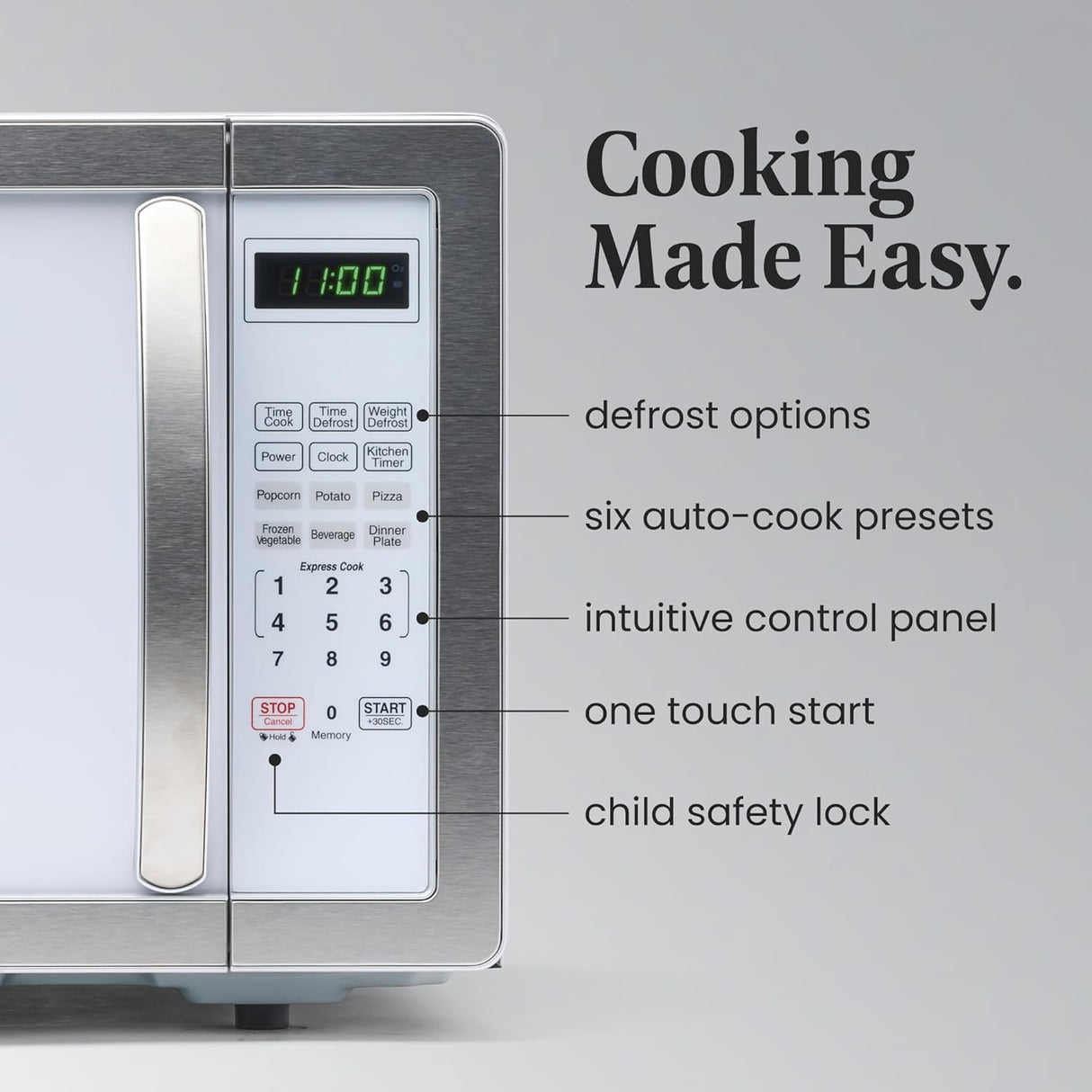 Microondas Farberware 1000W 1.1 cu ft, con bloqueo infantil