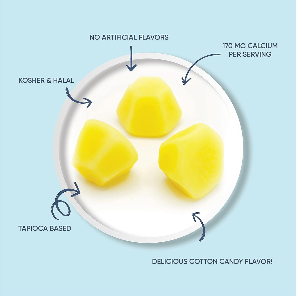 Suplemento Gomita Calcio y vitamina D3 salud ósea 60 und