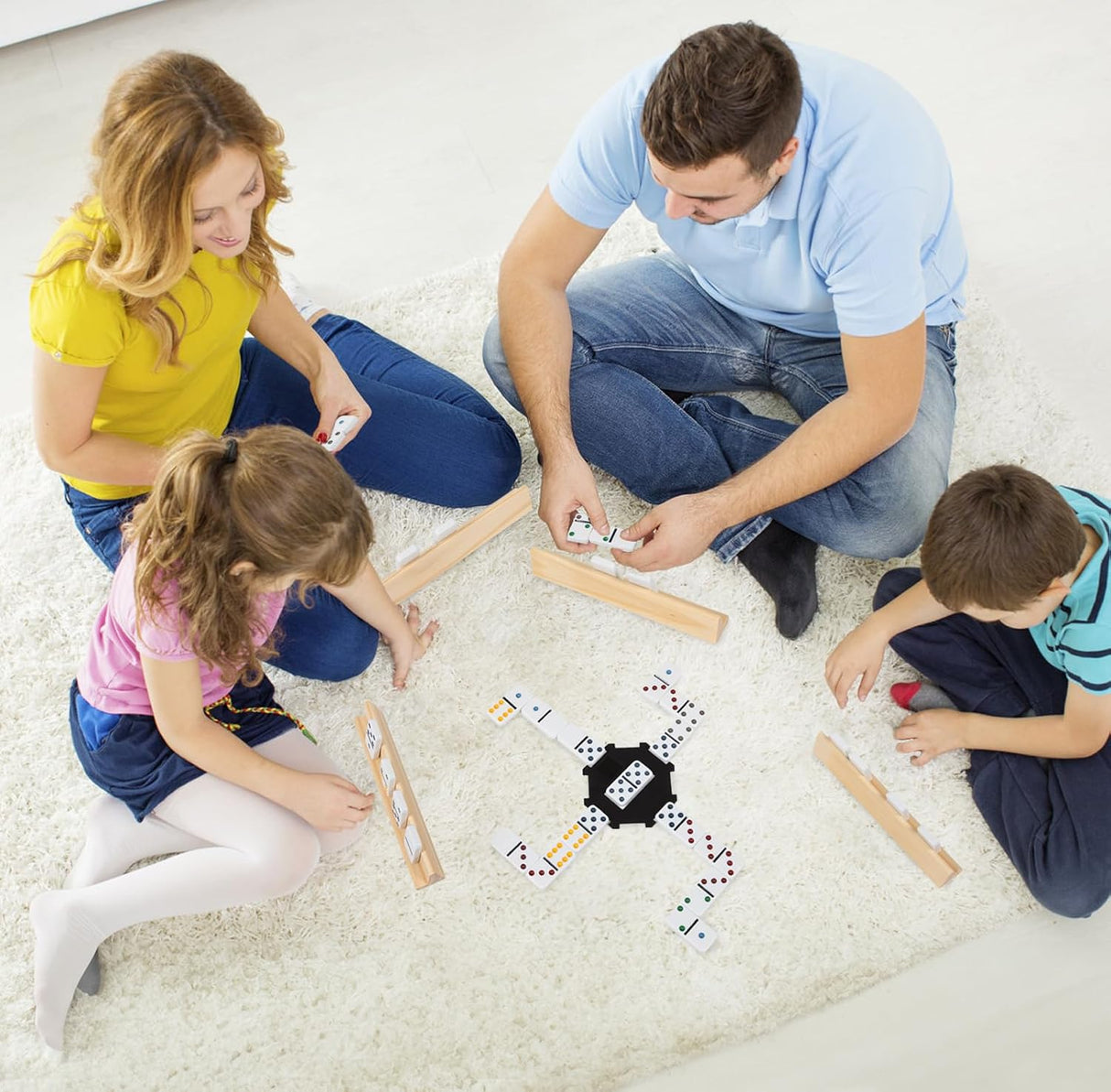 Dominó DAILYLIFE para Niños, Doble 6, 28 Fichas, 4 Trays