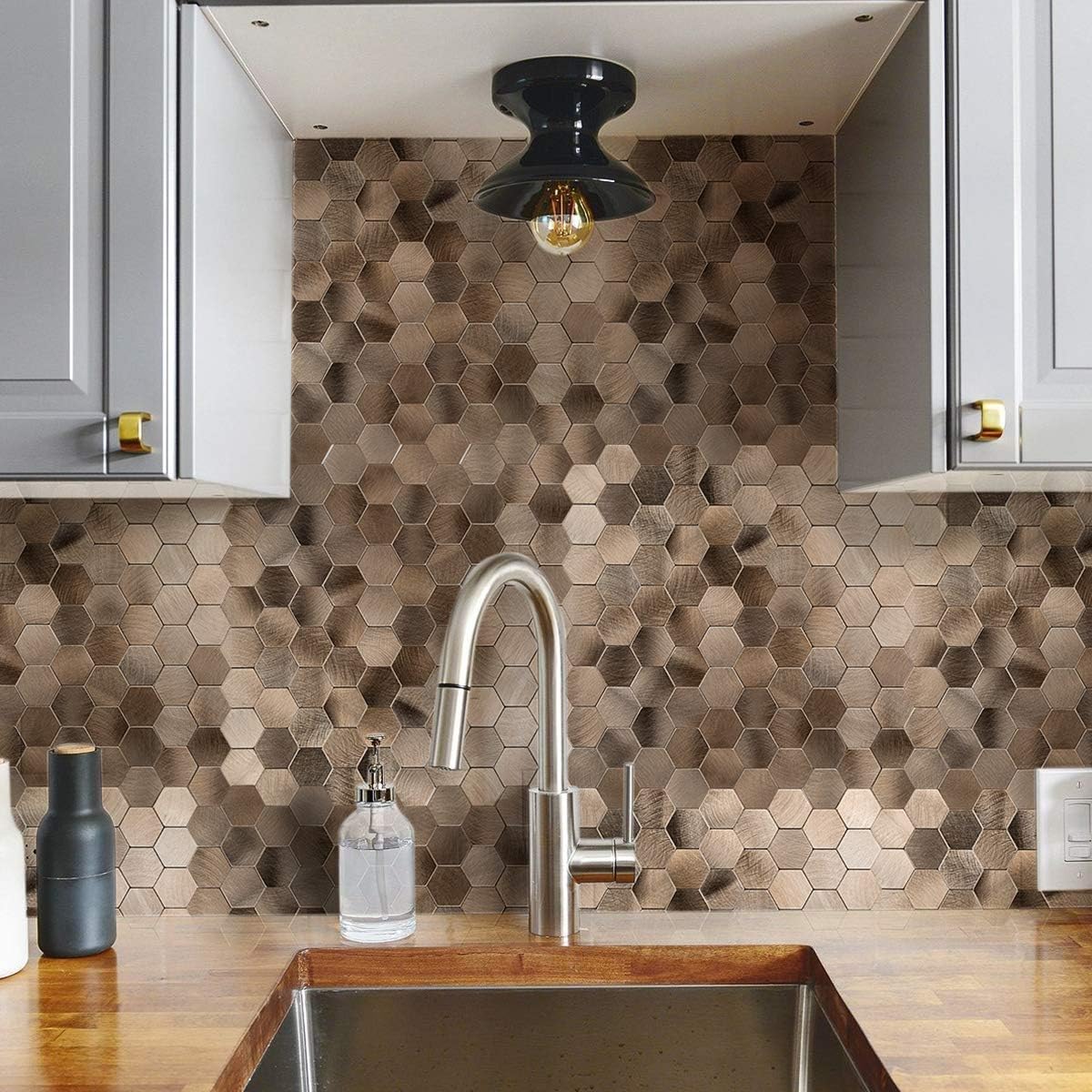 Paneles Antiguos Hexagonales Peel and Stick LuxuryWall 5pack