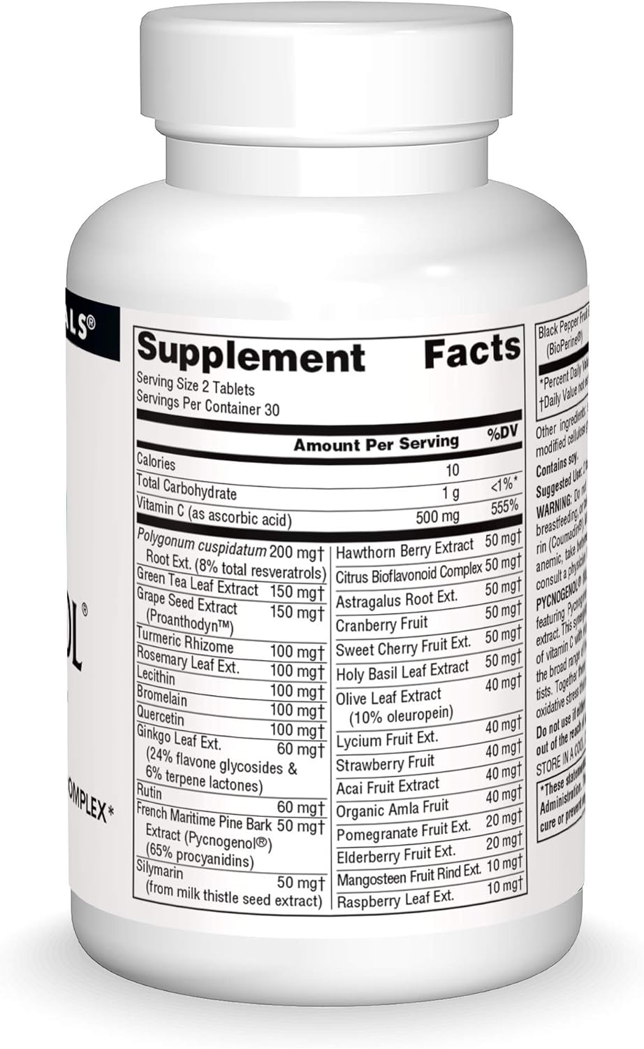 Suplemento Source Naturals complejo antioxidante 60 Tabletas