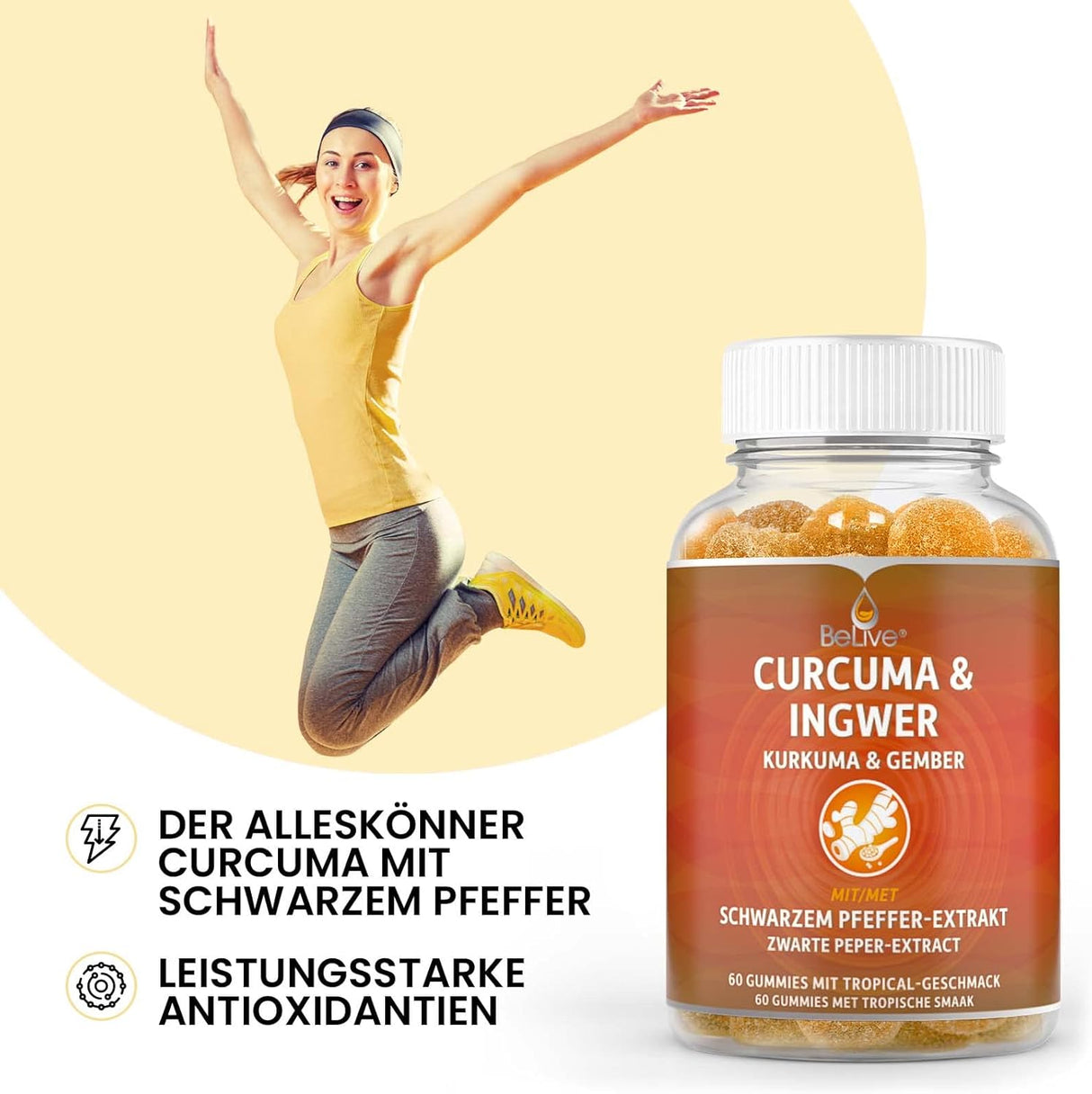 Suplementos Curcumina de cúrcuma con pimienta negra 60 und