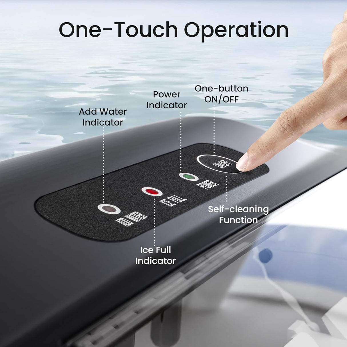 Máquina de Hielo Portátil AGLUCKY, 26.5lbs/24hrs, Autolimpiante