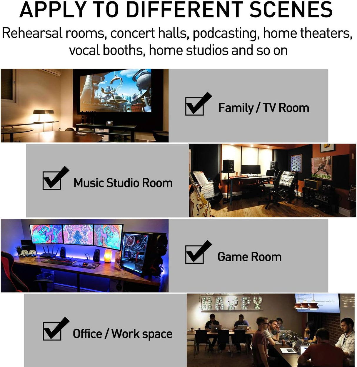 Paneles Acústicos 50 Pzs, Espuma Aislante 2x12x12, 300 Adhesivos