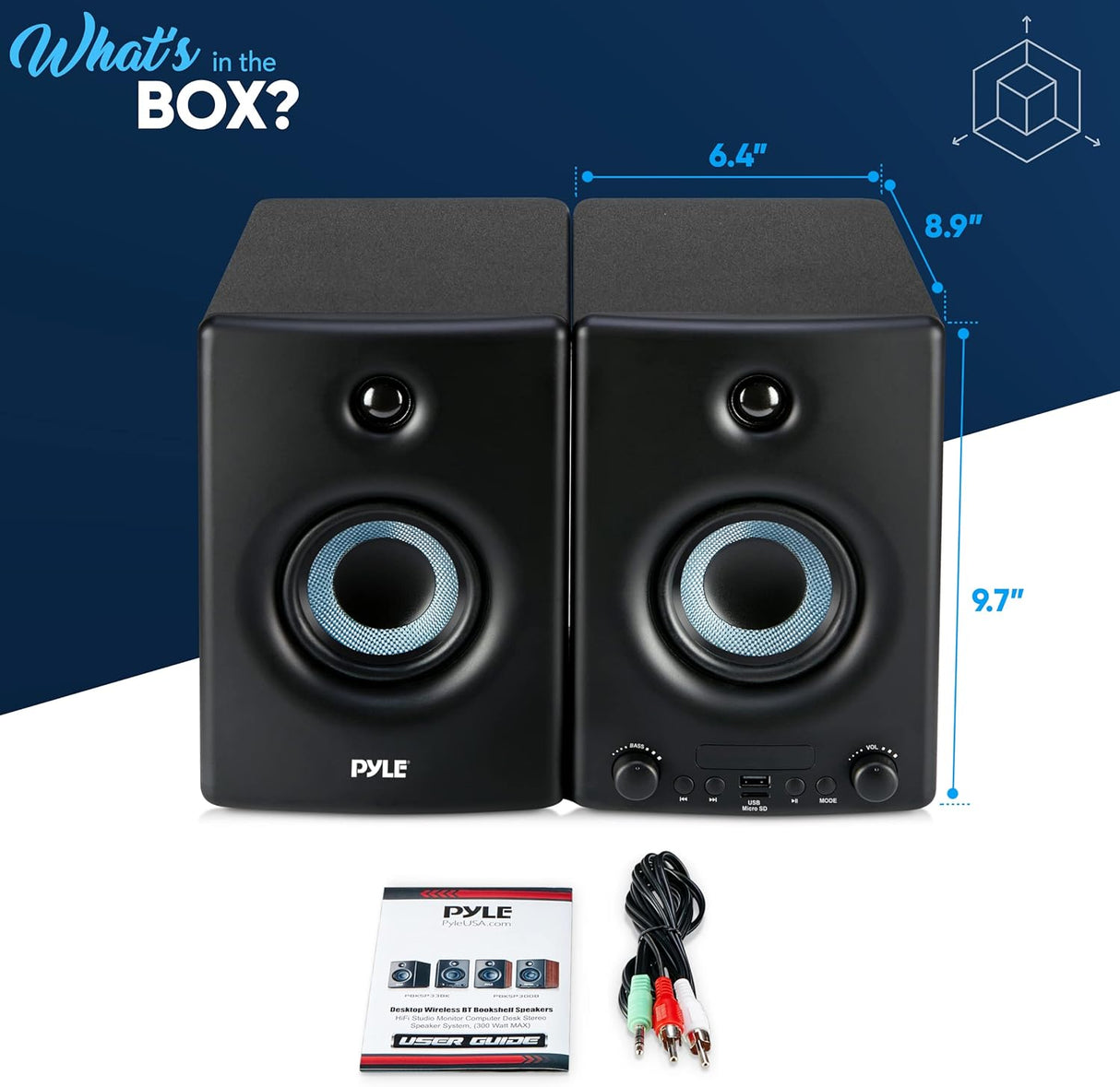 Parlantes Portátiles con Bluetooth PYLE-HOME PBKSP33BK