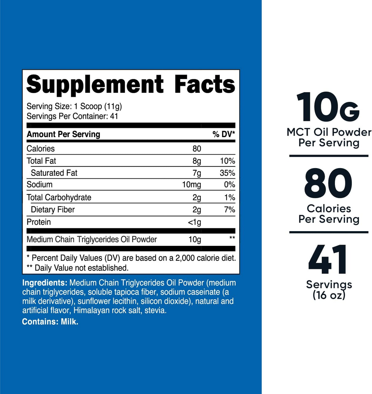 Suplementos Nutricost MCT aceite en polvo 1lb vainilla