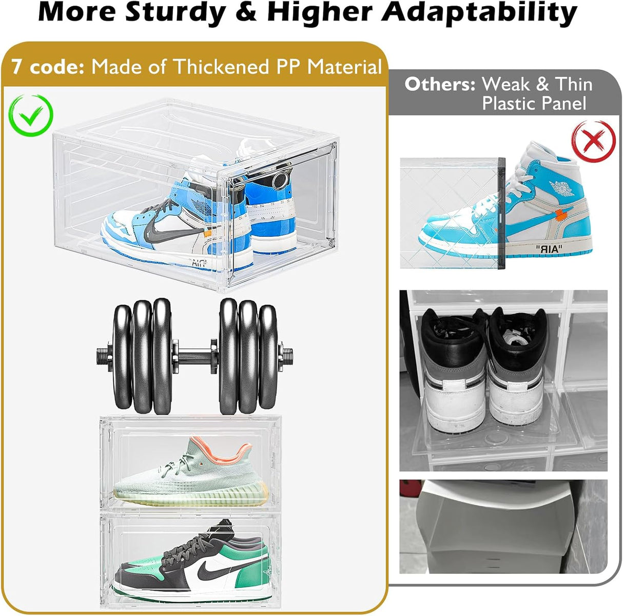 Organizador de zapatos apilable, Thicken & Sturdy, 6 Piezas