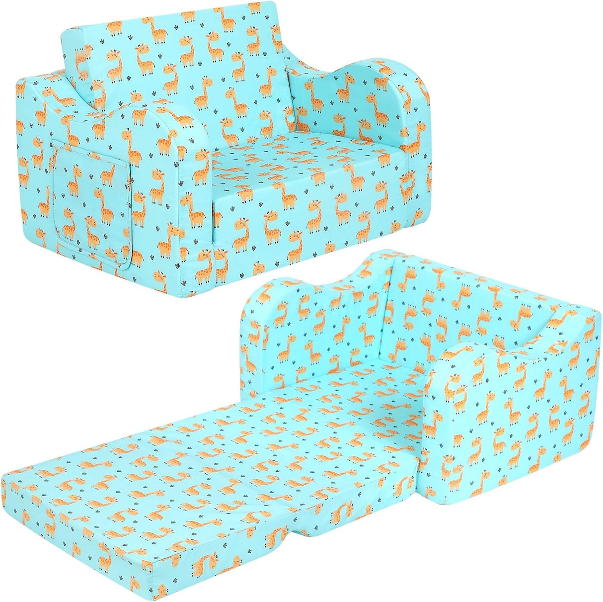 Linda silla infantil convertible a cama con diseño de Jirafa