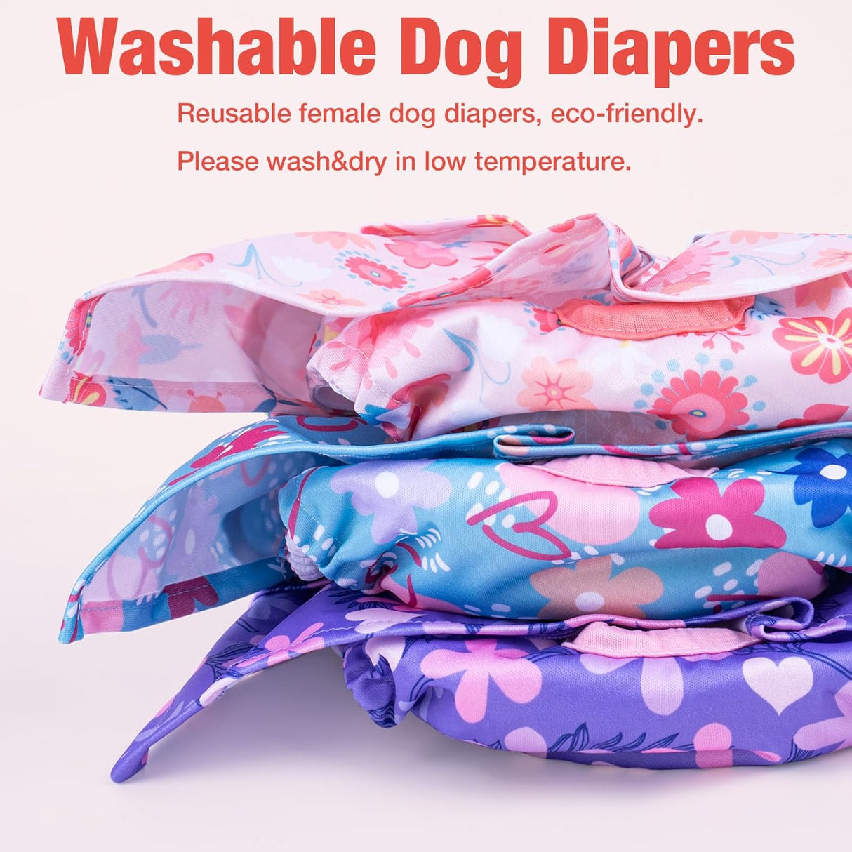 Pet Soft Pañales para perras – Paquete de 3 pañales lavables estilo