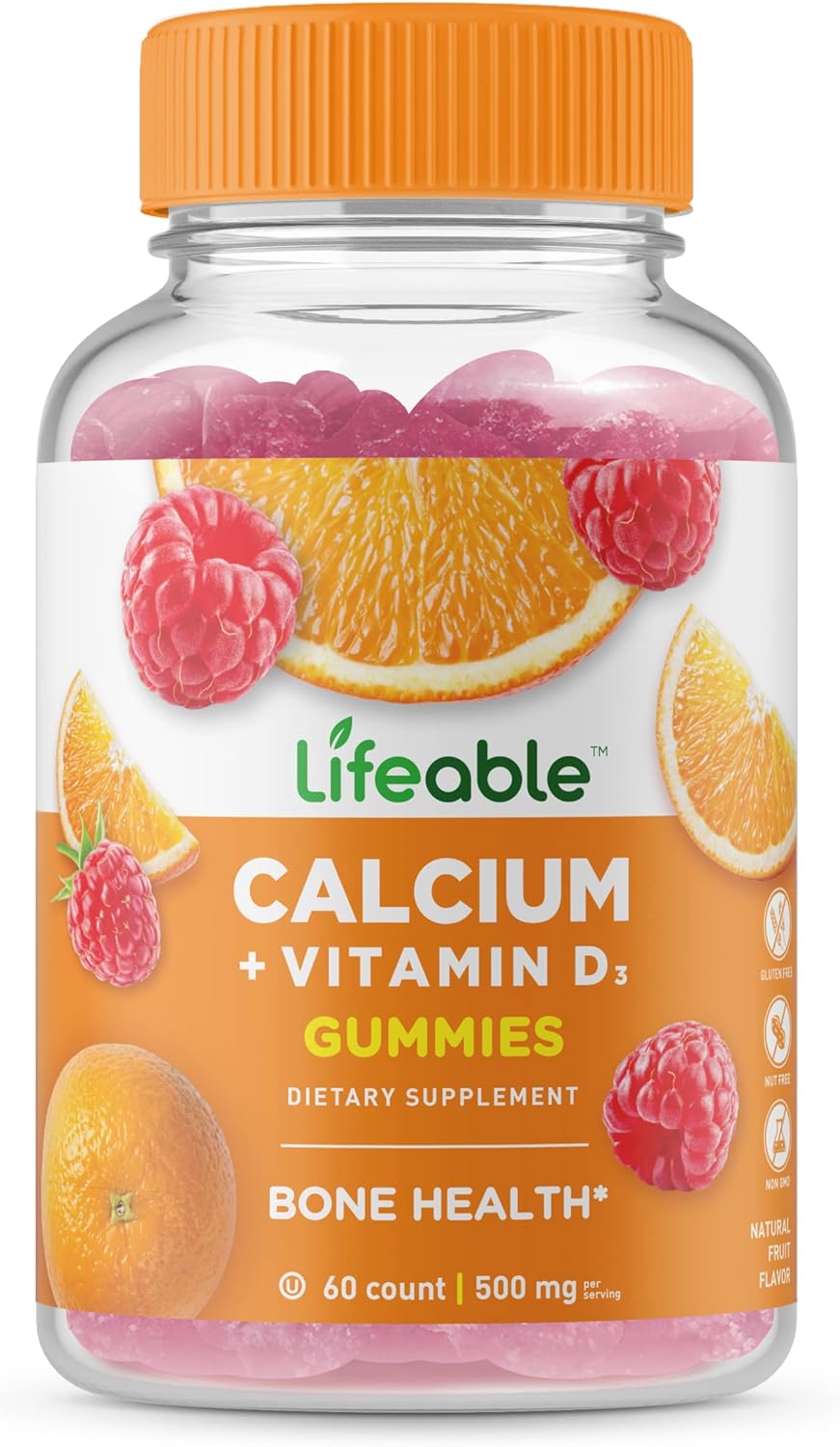 Lifeable Calcio 500 mg con vitamina D3 1000 IU Gummies