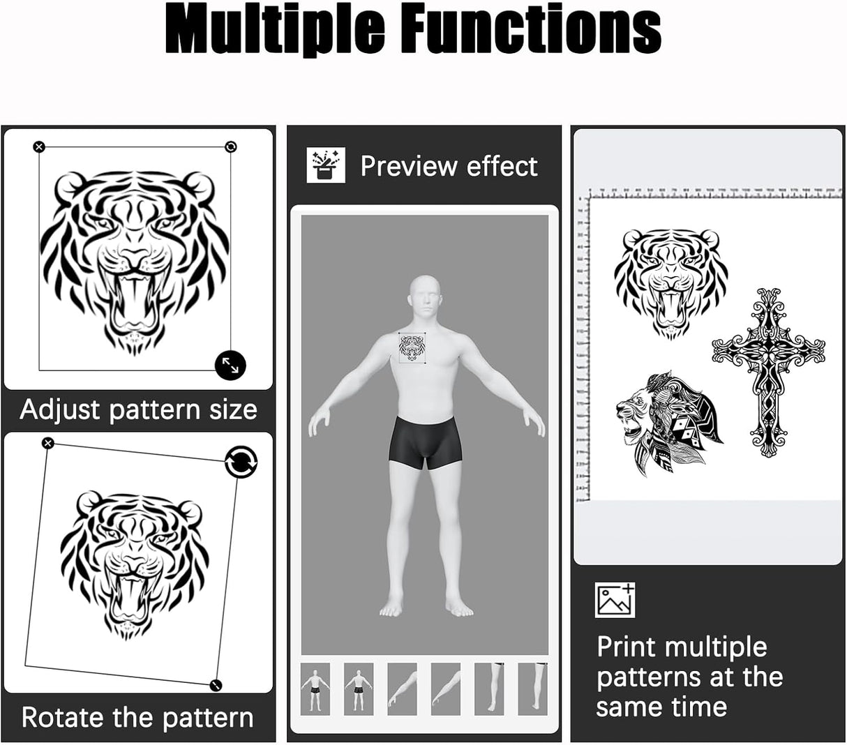 LIUMATE Impresora de tatuajes inalámbrica para tatuajes, impresora térmica Bluetooth, máquina de plantillas de transferencia de tatuajes, copiadora térmica para tatuajes con 10 piezas de papel de