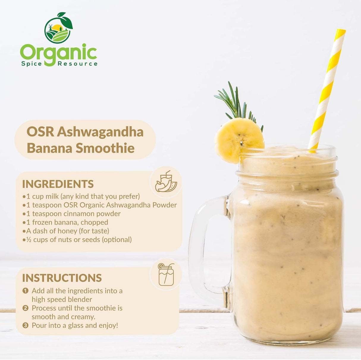 Polvo de Raíz de Ashwagandha Orgánico - SHOPOSR, 100% Crudo