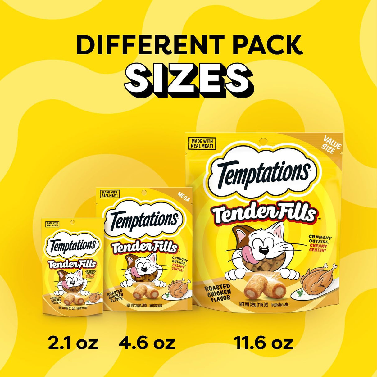 Golosinas crujientes y suaves para gatos, pollo asado