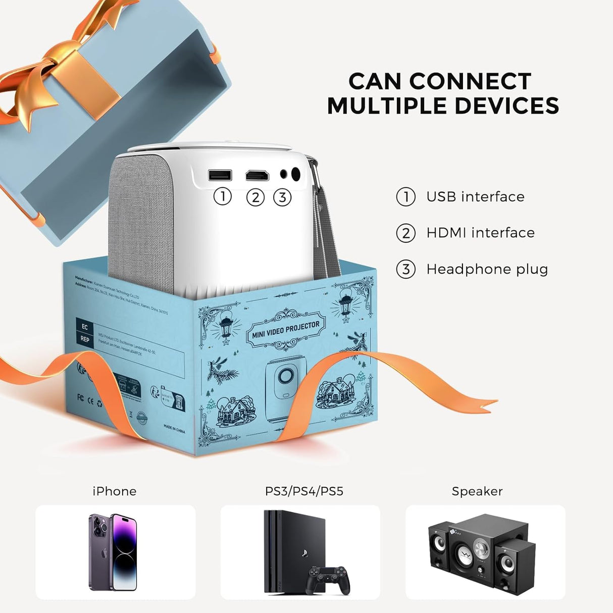 Proyector Mini ONOAYO AY2Pro, WiFi, Bluetooth, 550 ANSI