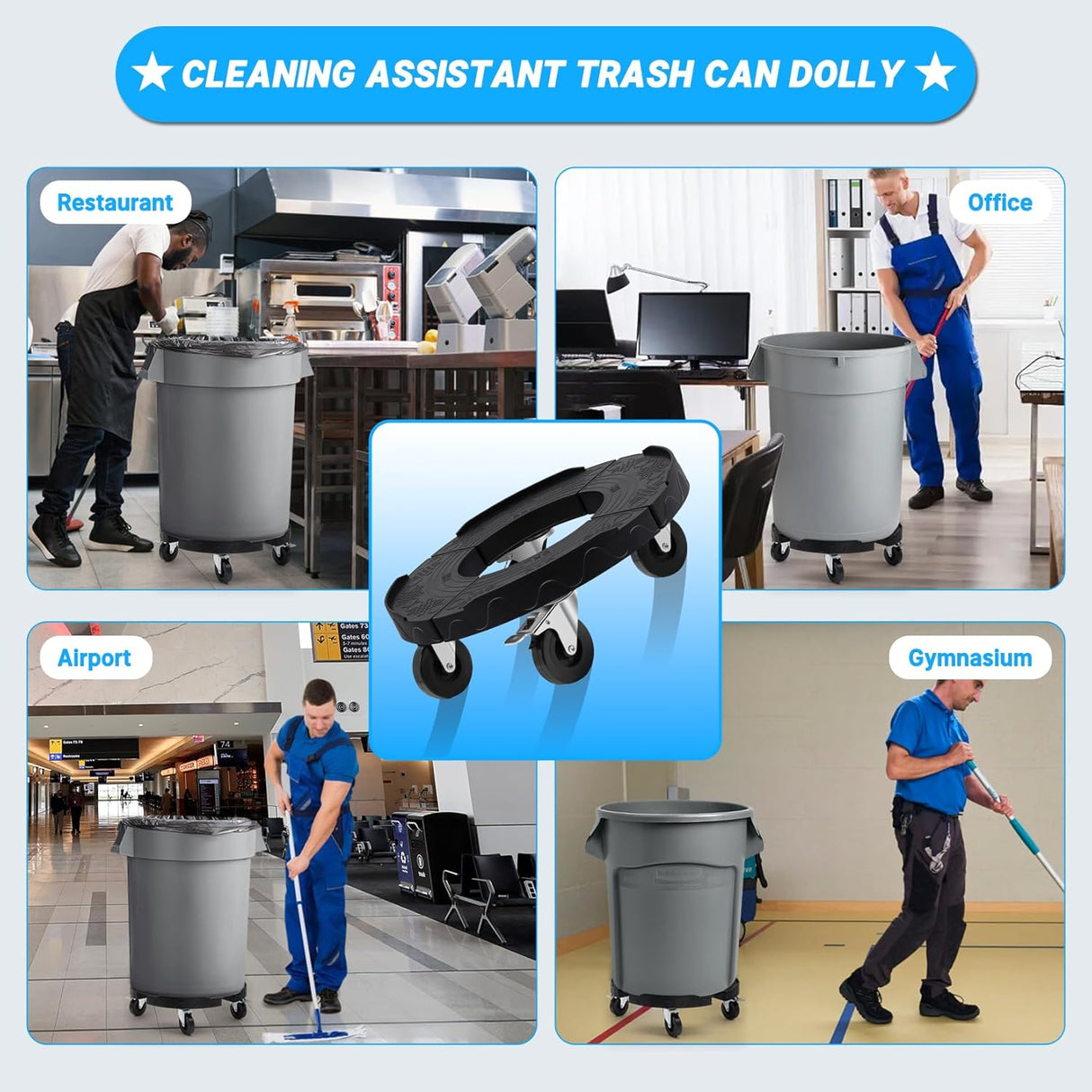 Dolly para Basura W B D, Ajustable 15-19 con Ruedas 3